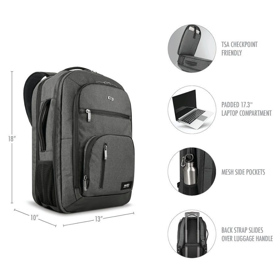 Balo Solo Grand Travel TSA 17" UBN780-10 Backpack L Black
