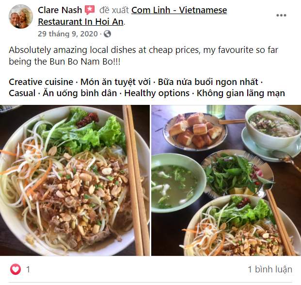 Com Linh restaurant Hoi An - Nhà hàng đặc sản Hội An và các món ăn Việt