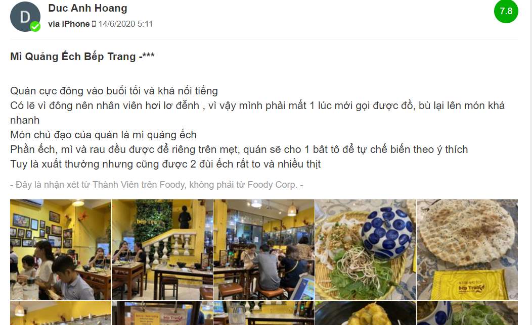 Mì Quảng ếch Bếp Trang - Món ngon ngó cưỡng khi đến Đà Nẵng 7