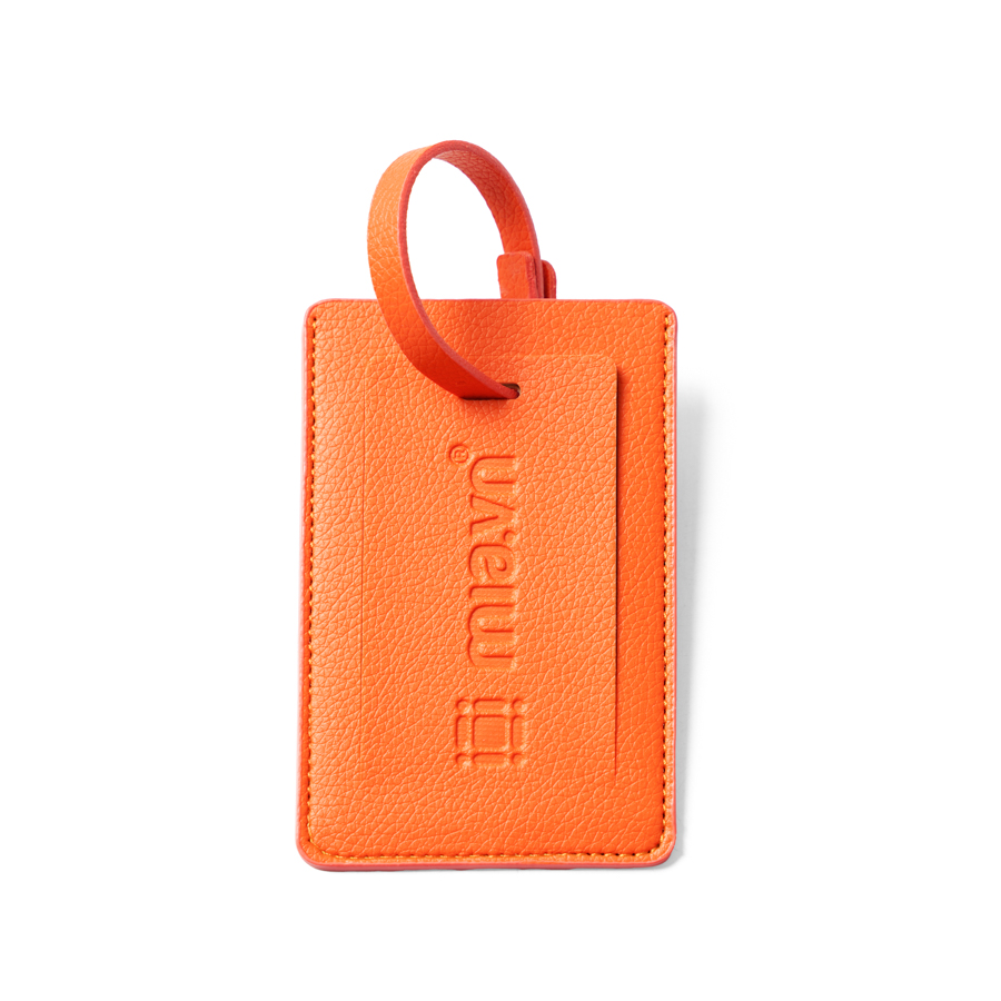 The Travel Star Leather Luggage Tag S Orange