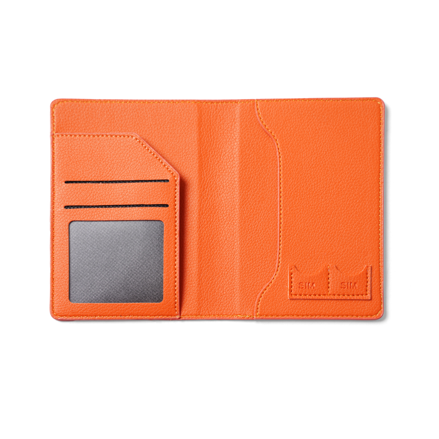 The Travel Star Leather Passport Cover S Orange