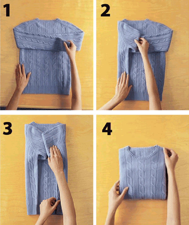 Mách bạn cách gấp áo len vào vali tiết kiệm diện tích nhất 4