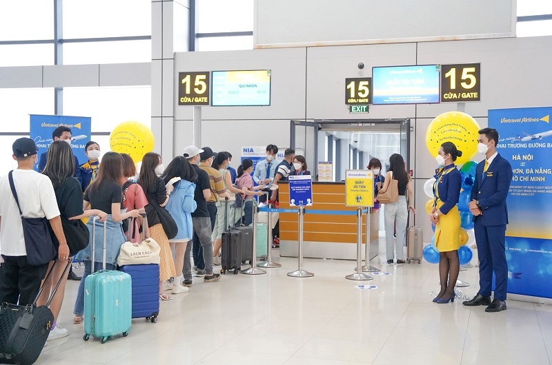 Quầy check in Vietjet, Pacific Airlines và Vietravel Airlines tại sân bay Tân Sơn Nhất và Nội Bài 11