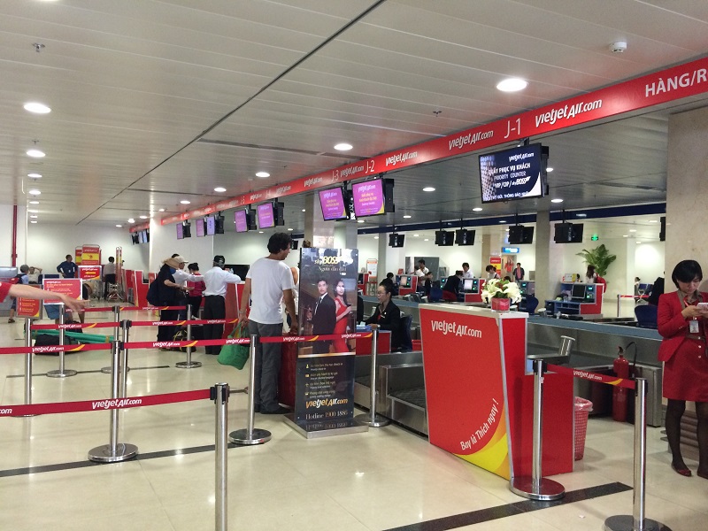 Quầy check in Vietjet, Pacific Airlines và Vietravel Airlines tại sân bay Tân Sơn Nhất và Nội Bài 3