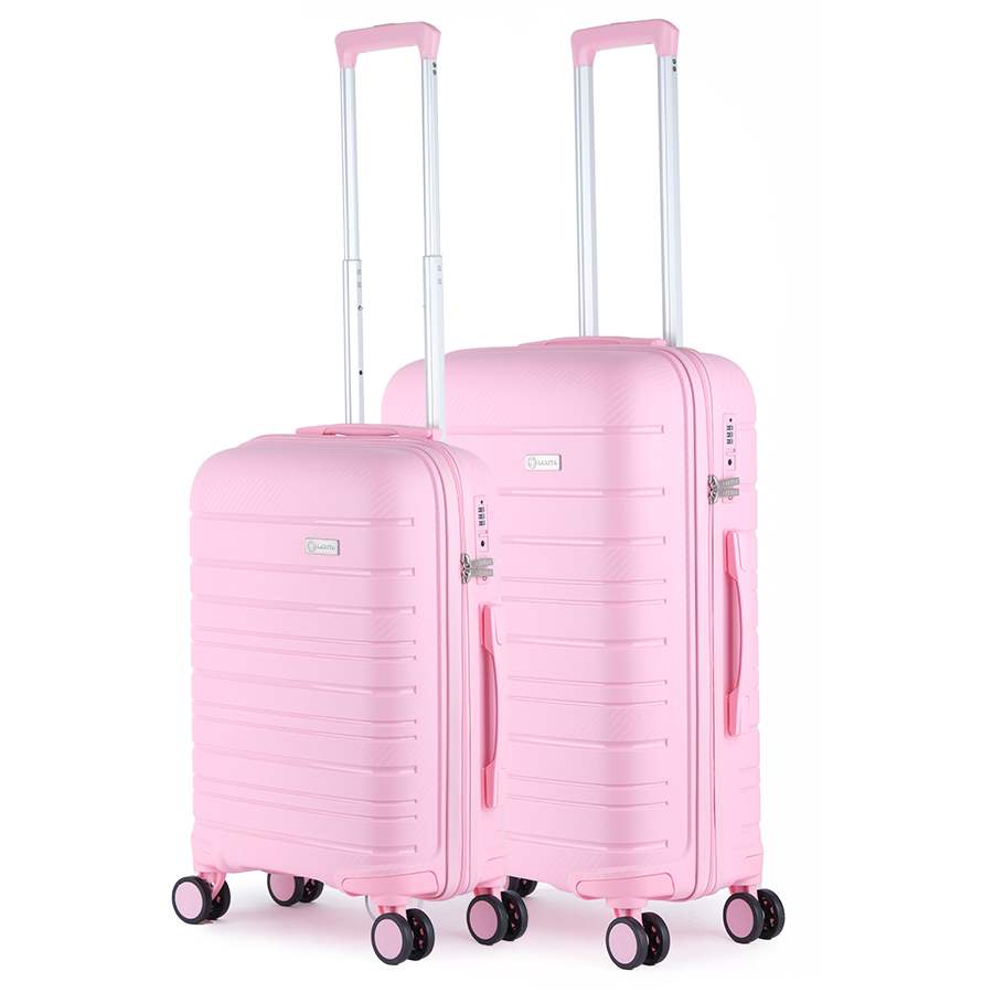 Vali kéo nhựa dẻo Combo 2 VALI Larita Olix Size S + M Pink