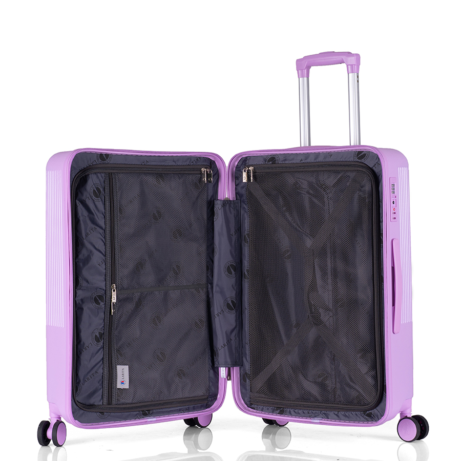 Vali kéo nhựa dẻo Combo 2 Vali Larita Vela Size S + M Purple