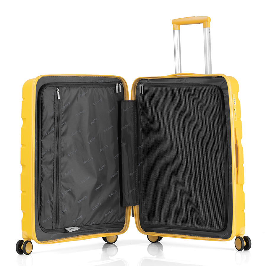 Vali kéo nhựa dẻo Combo 2 Vali Pisani Dorado Size S + M Yellow