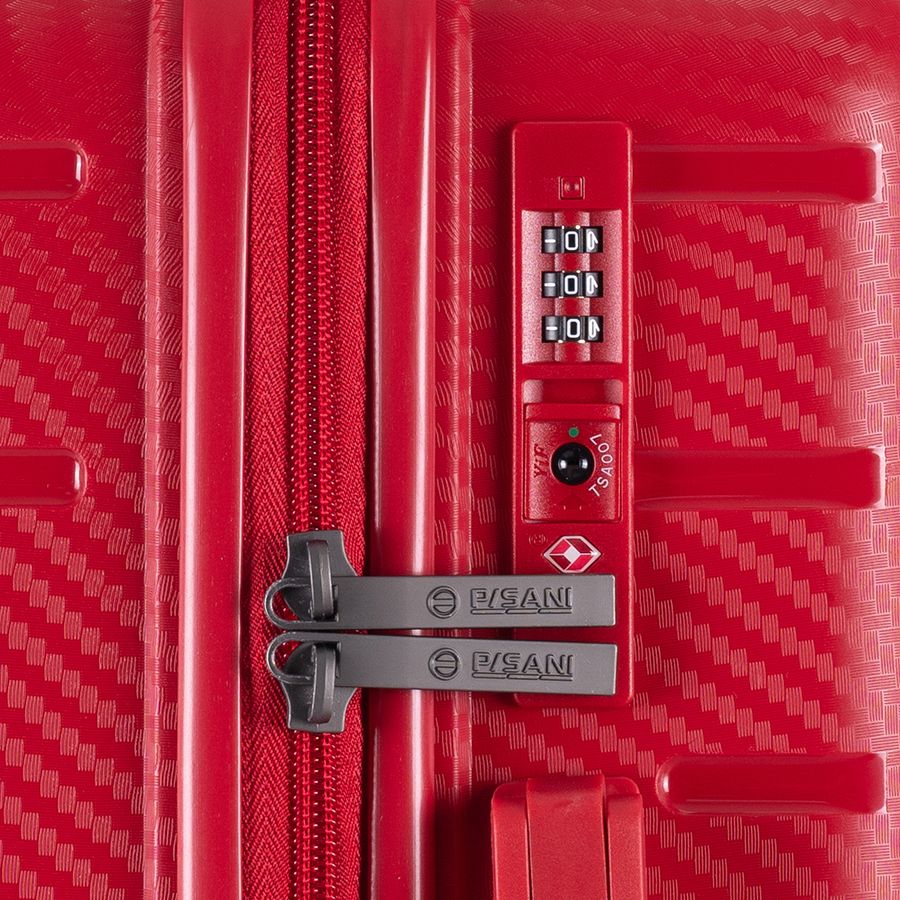 Vali kéo nhựa dẻo Combo 2 Vali Pisani Tarus Size S + M Red