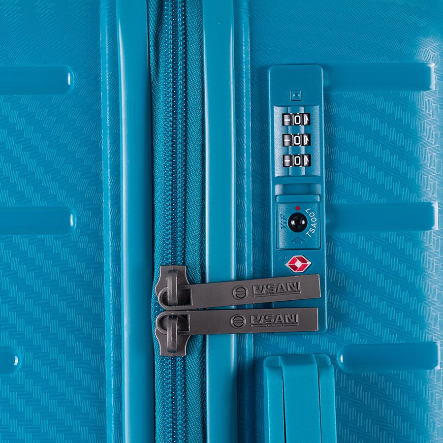 Vali kéo nhựa dẻo Combo 2 Vali Pisani Tarus Size S + M Turquoise