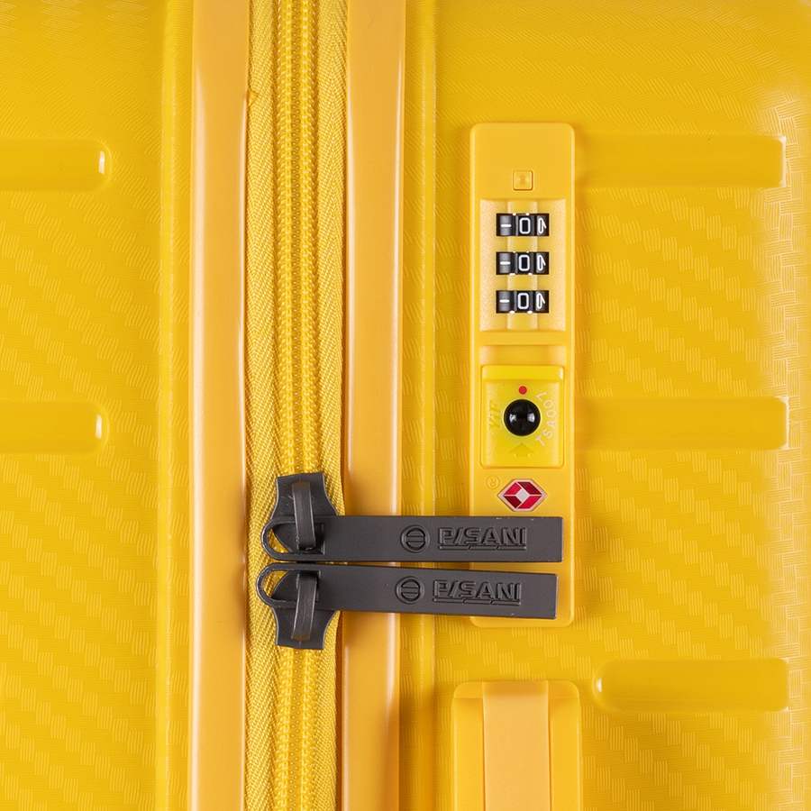 Vali kéo nhựa dẻo Combo 2 Vali Pisani Tarus Size S + M Yellow