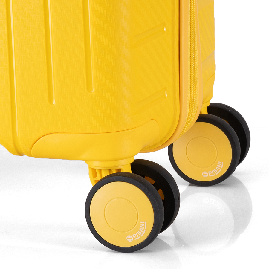 Vali kéo nhựa dẻo Combo 3 Vali Pisani Tarus Size S + M + L Yellow